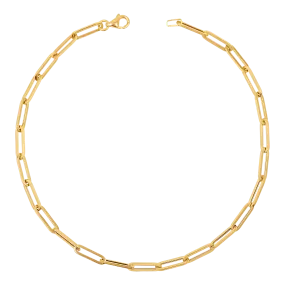 14K Signature Paper Clip Chain Anklet
