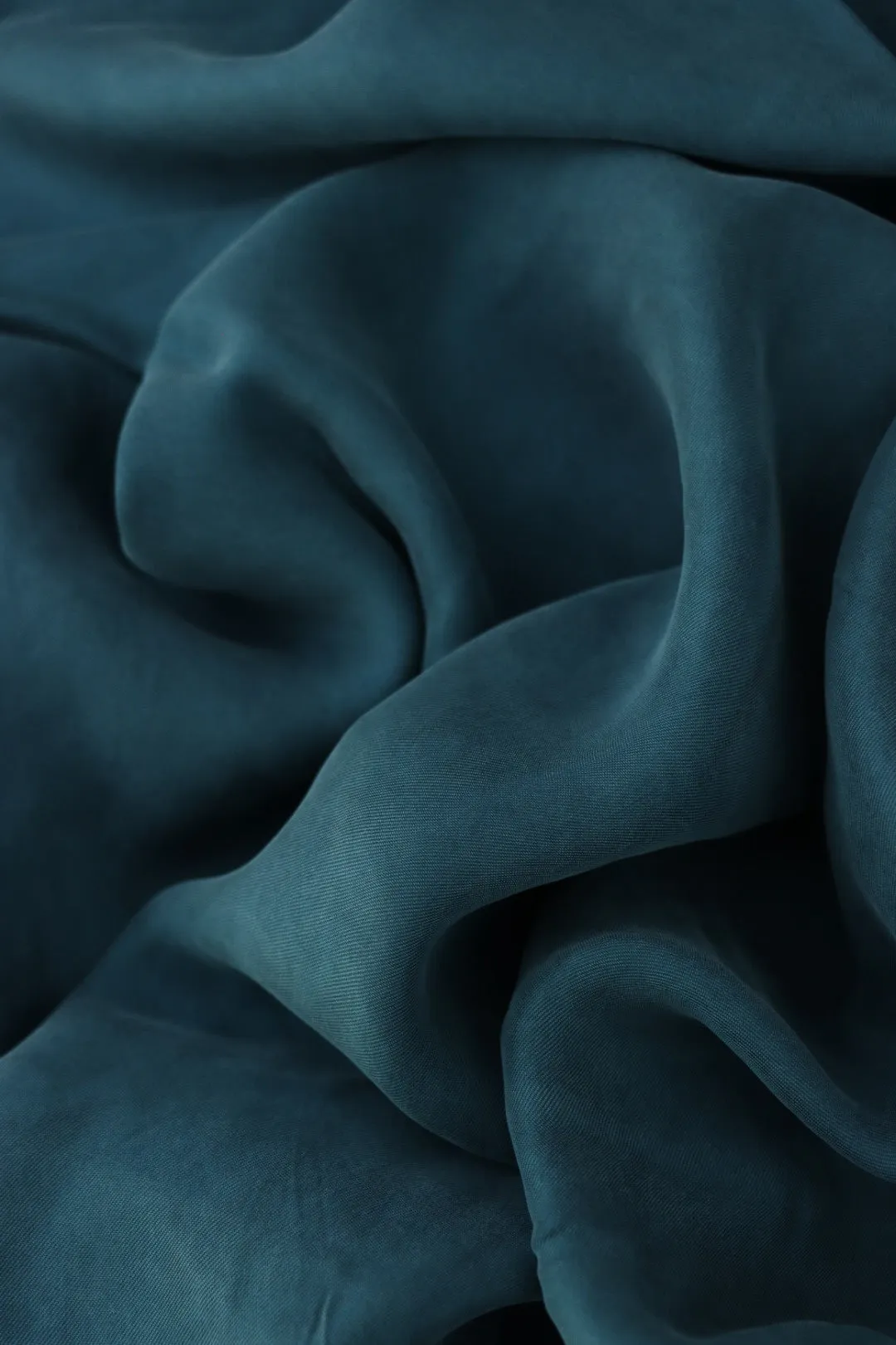 15IN REMNANT; Teal Slate Sicily Sandwashed Cupro Viscose