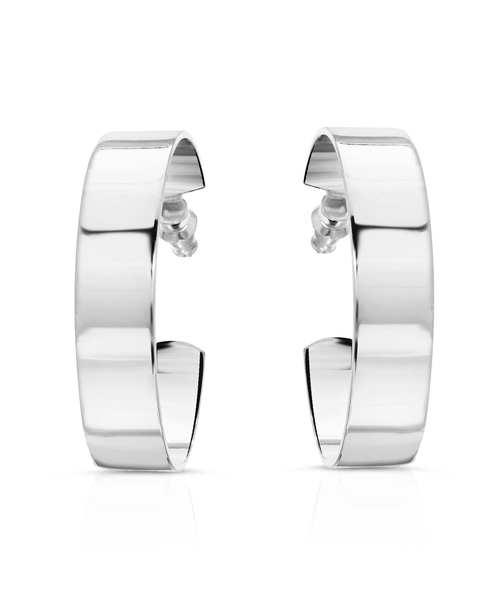1.5" Skylar Hoops Silver | Silver