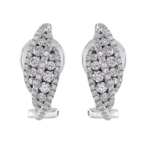 18k White Gold and Diamond Elegant Huggie