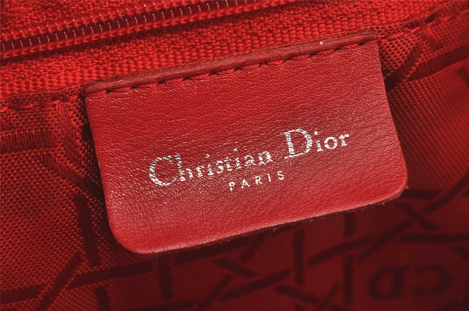 Auth Christian Dior Lady Dior Nylon Leather Cannage 2Way Hand Bag Black 5904J