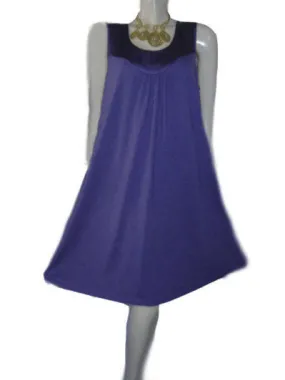 *BEAUTIFUL VERA WANG JERSEY-LIKE A-LINE SUMMER DRESS WITH SATIN TRIM IN IRIS - SIZE XL