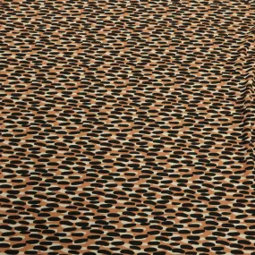 Beige, Nude and Black Dots Printed Fabric