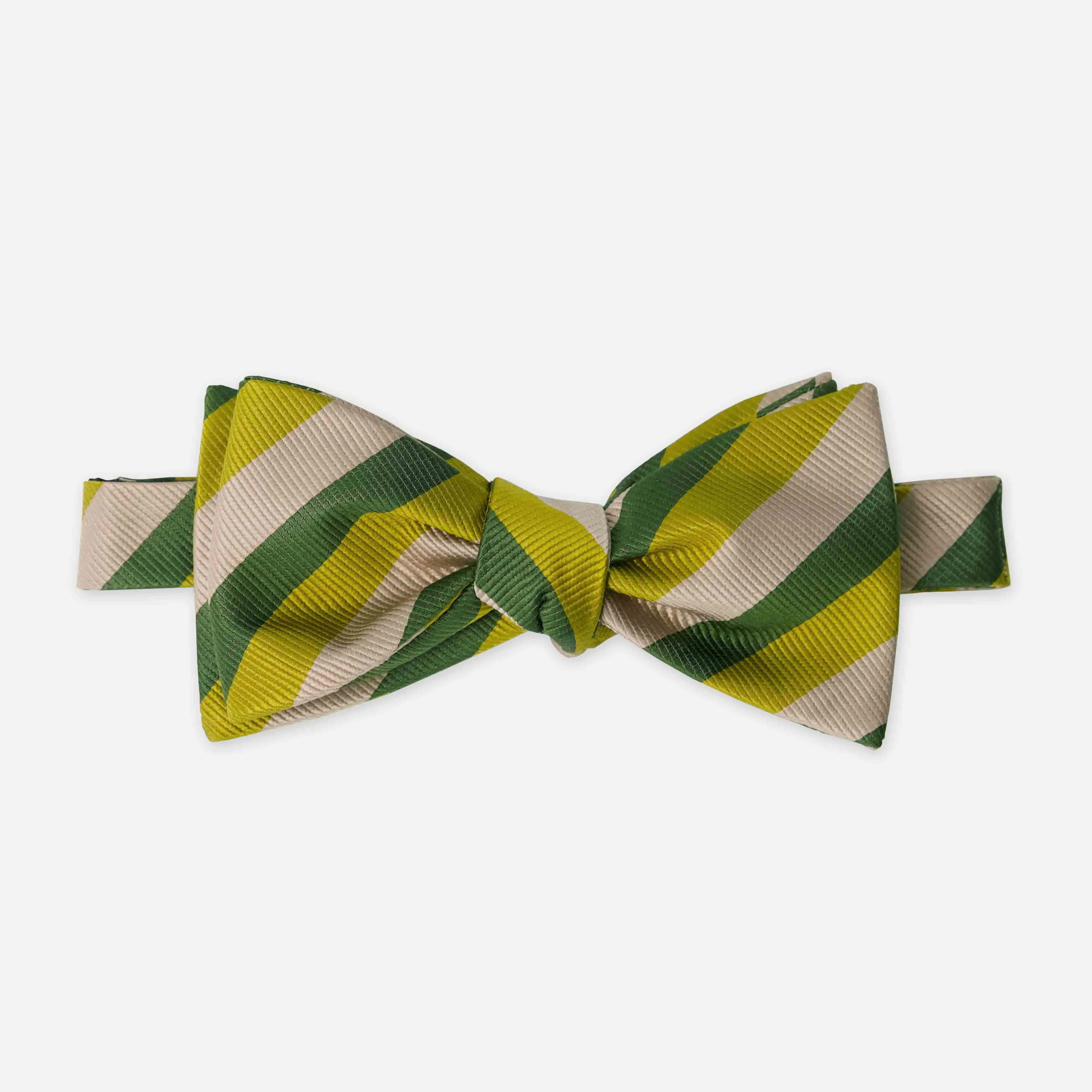 Belmont Stripe Champagne Bow Tie