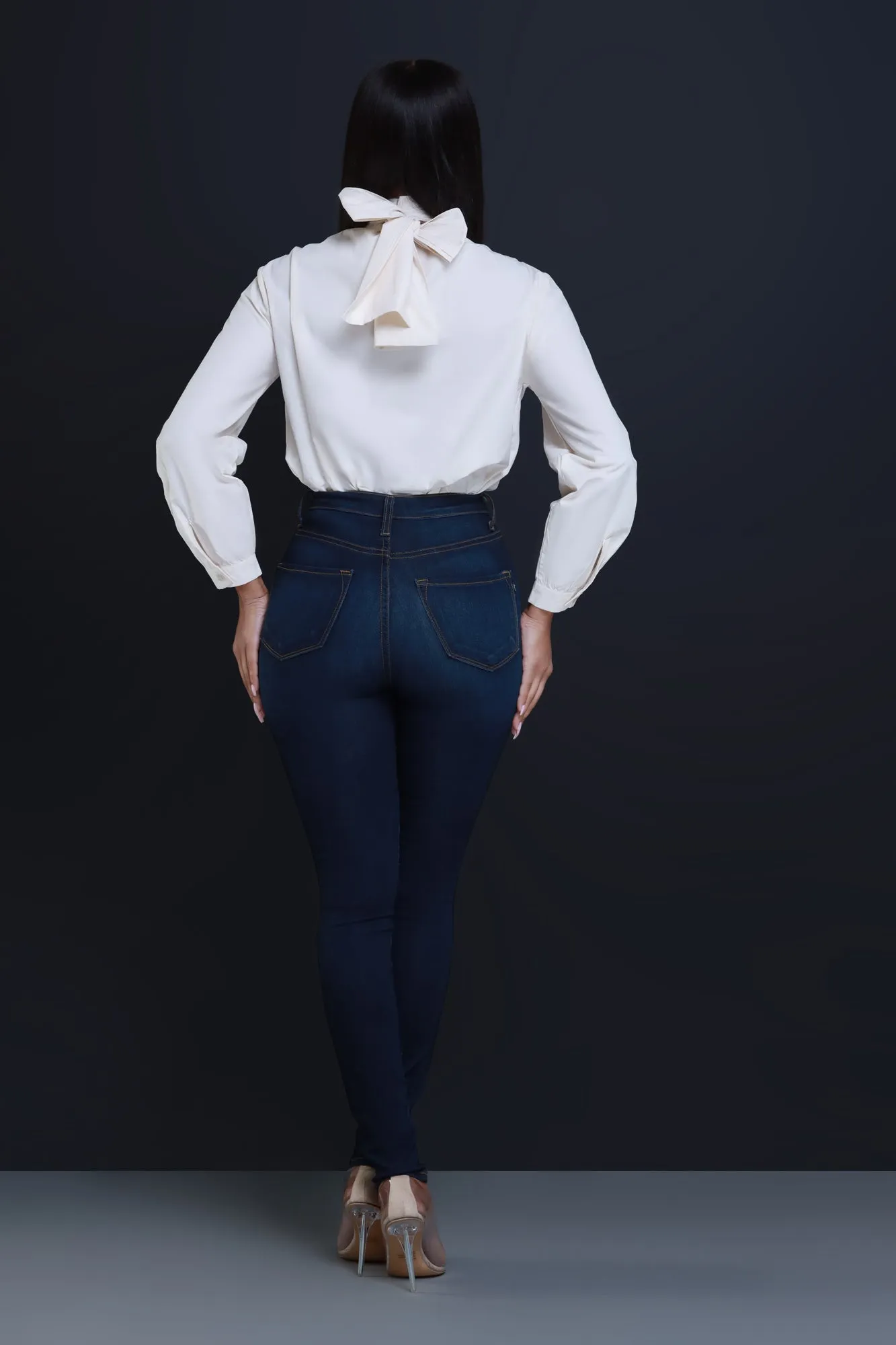 Boo Hoo Bow Tie Poplin Blouse - Cream