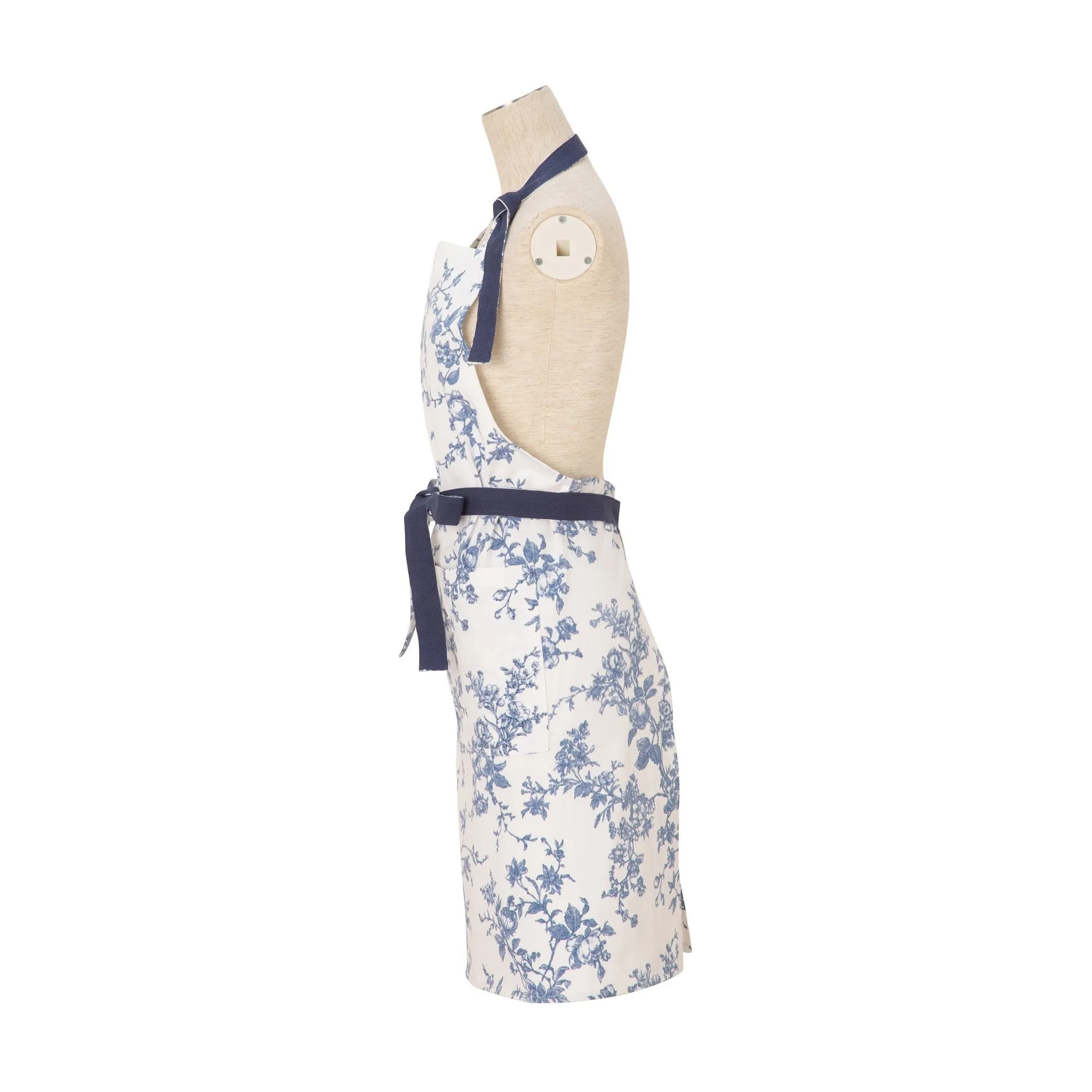 Botanical Cotton Full Apron Blue