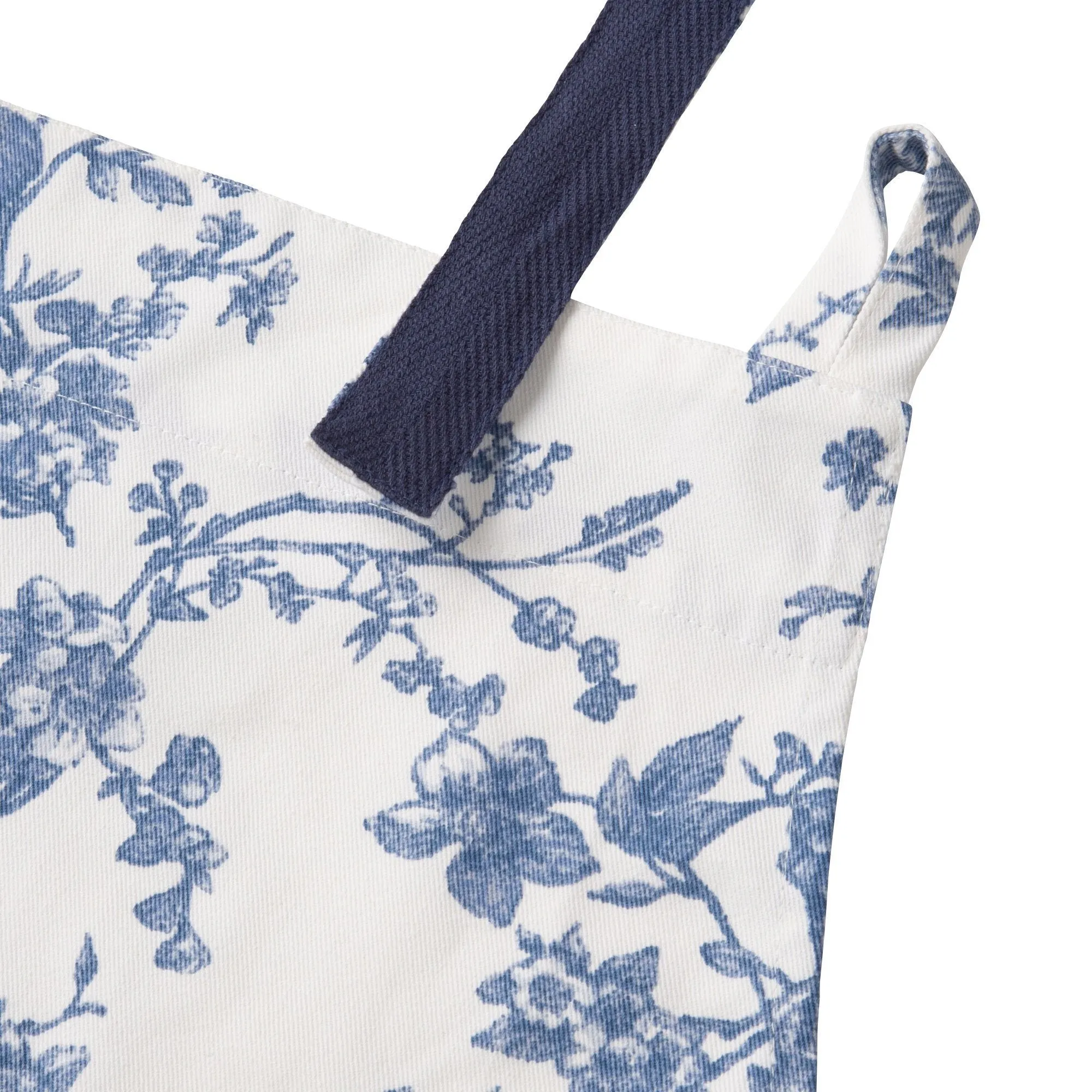Botanical Cotton Full Apron Blue
