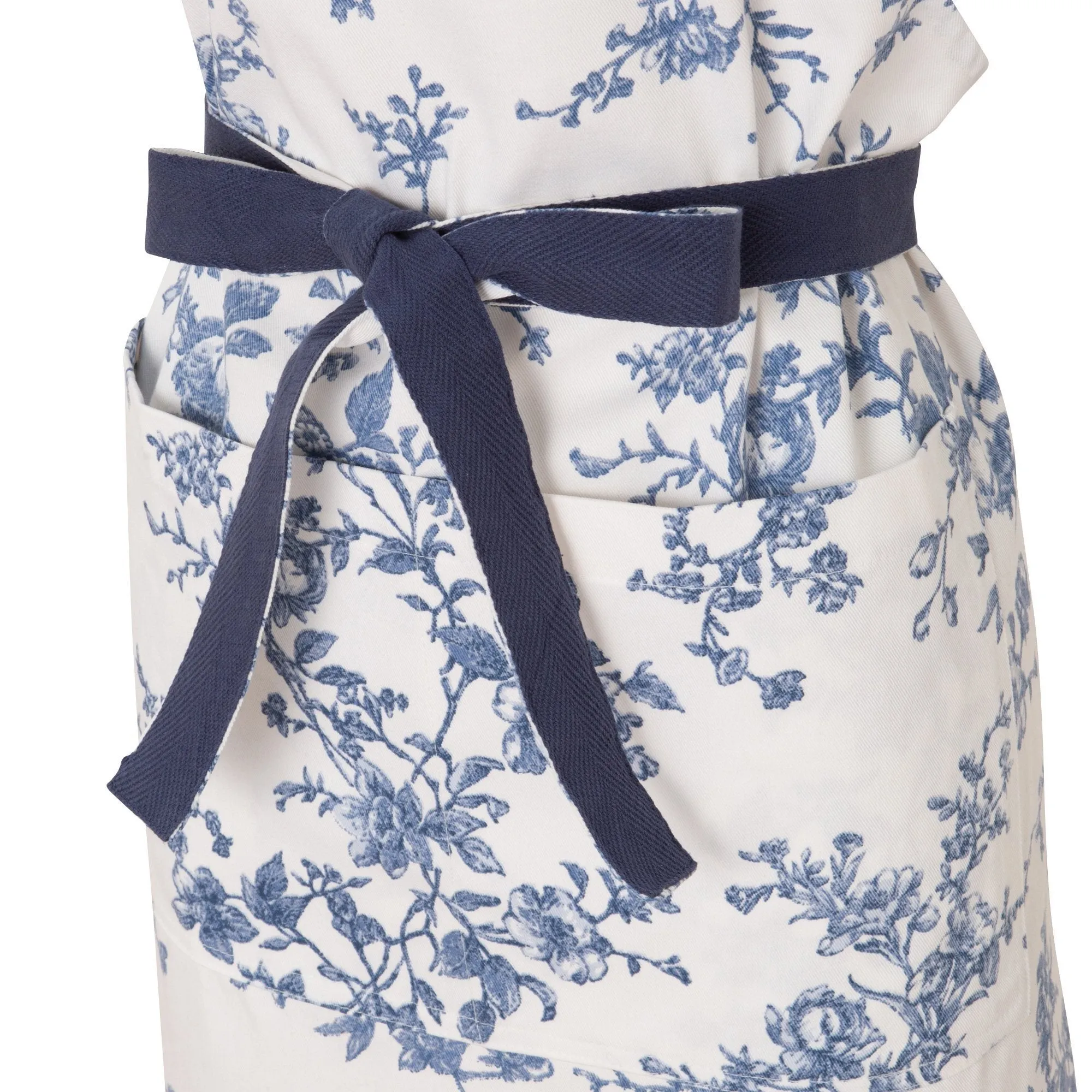 Botanical Cotton Full Apron Blue