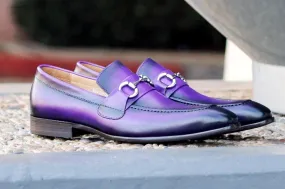 Burnished Calfskin Slip-On Loafer Purple