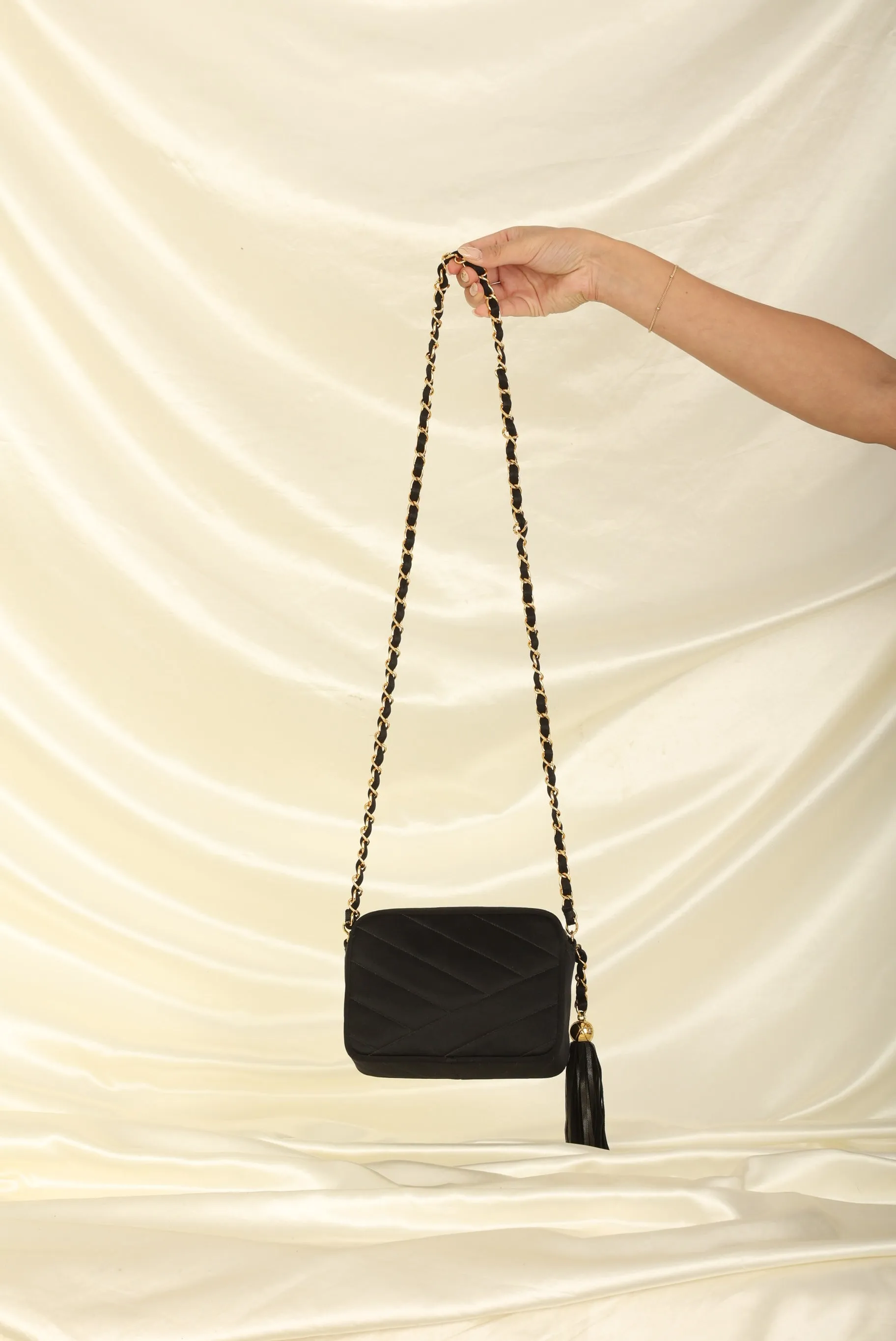 Chanel 1994 Satin Turnlock Mini Camera Bag