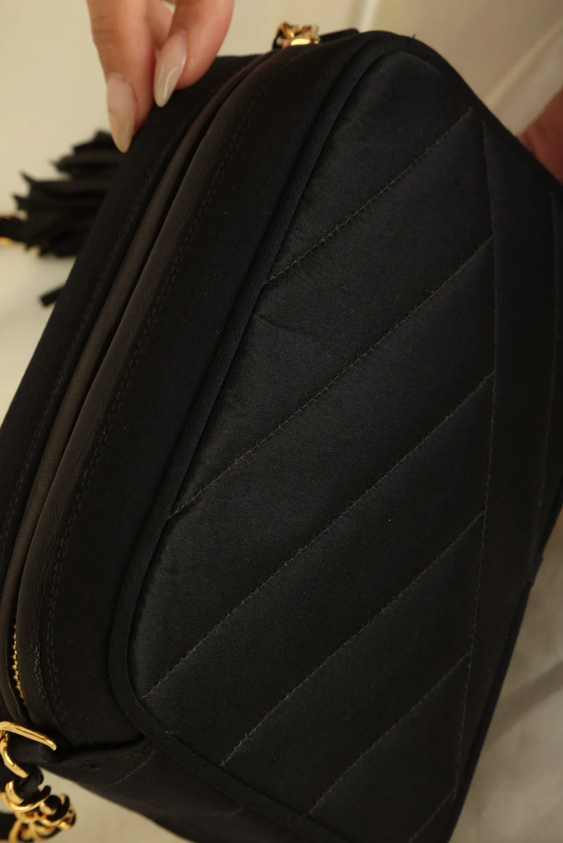 Chanel 1994 Satin Turnlock Mini Camera Bag
