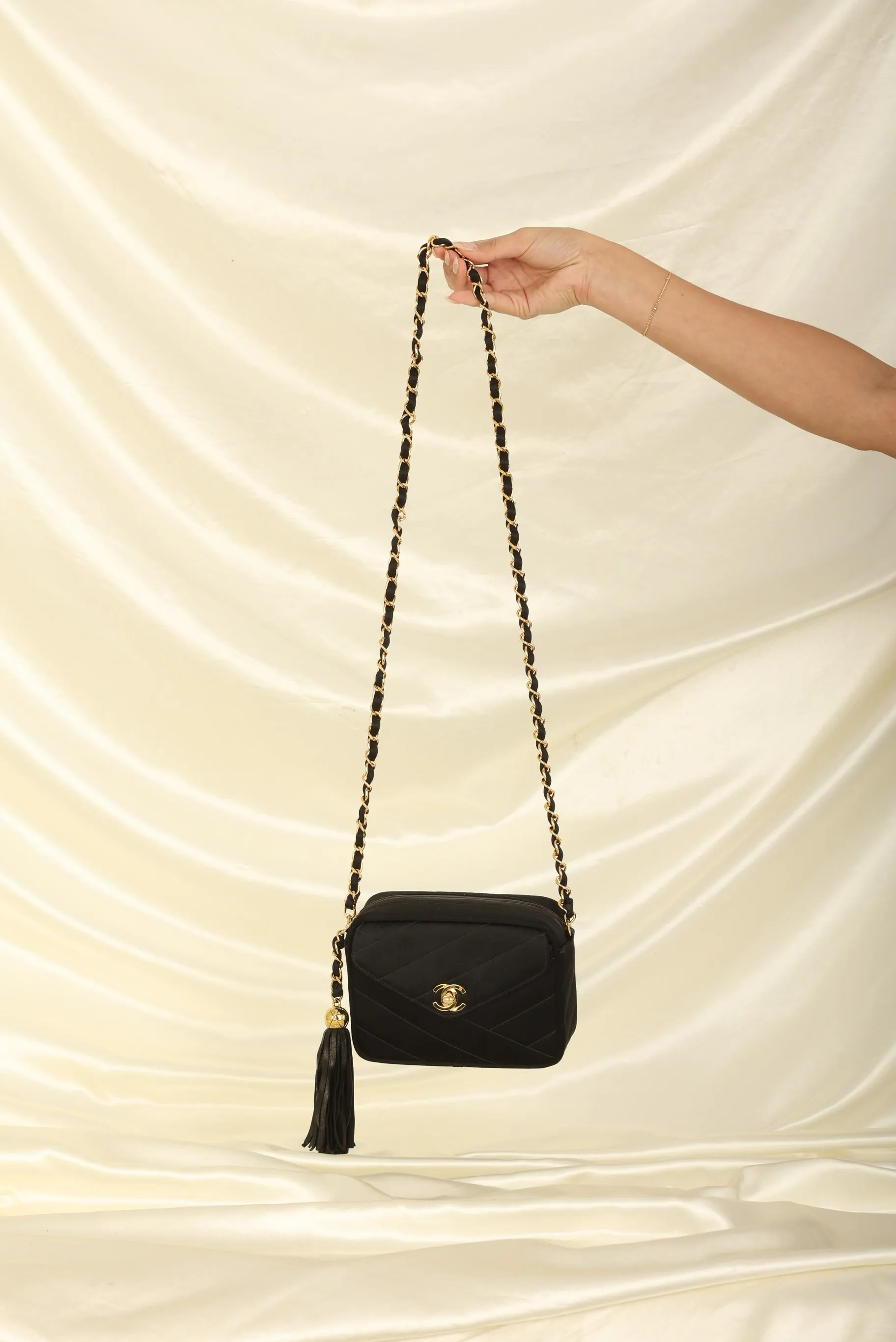 Chanel 1994 Satin Turnlock Mini Camera Bag