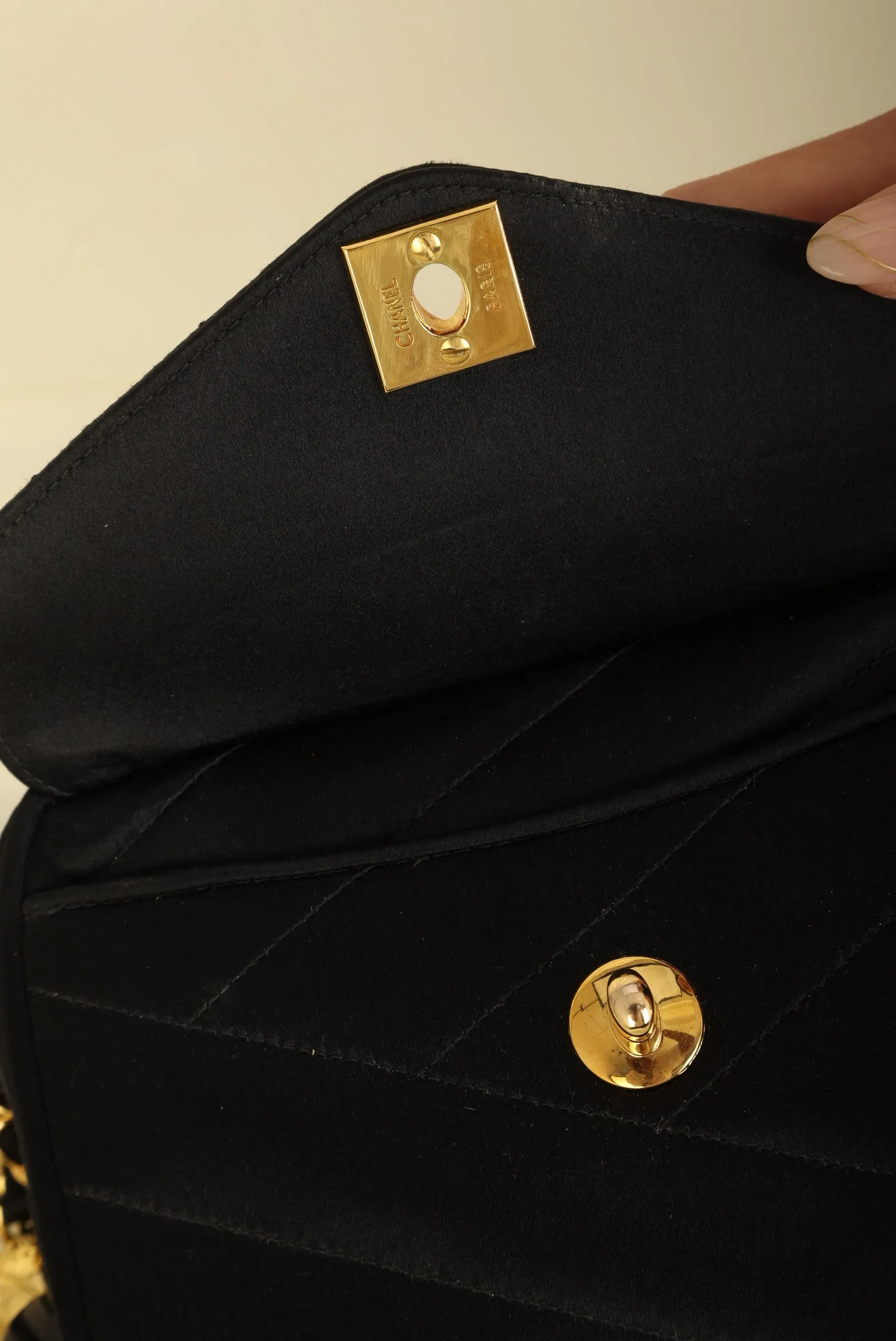 Chanel 1994 Satin Turnlock Mini Camera Bag