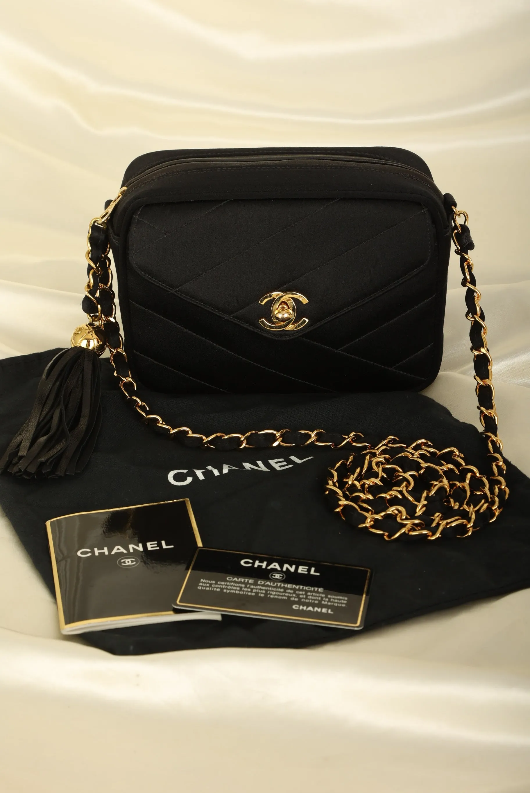 Chanel 1994 Satin Turnlock Mini Camera Bag