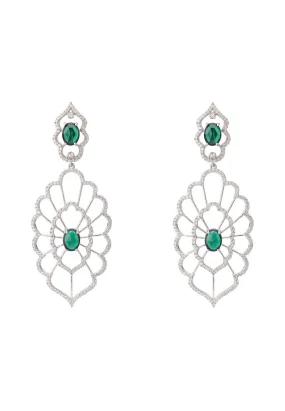 Countessa Earrings White Green Silver