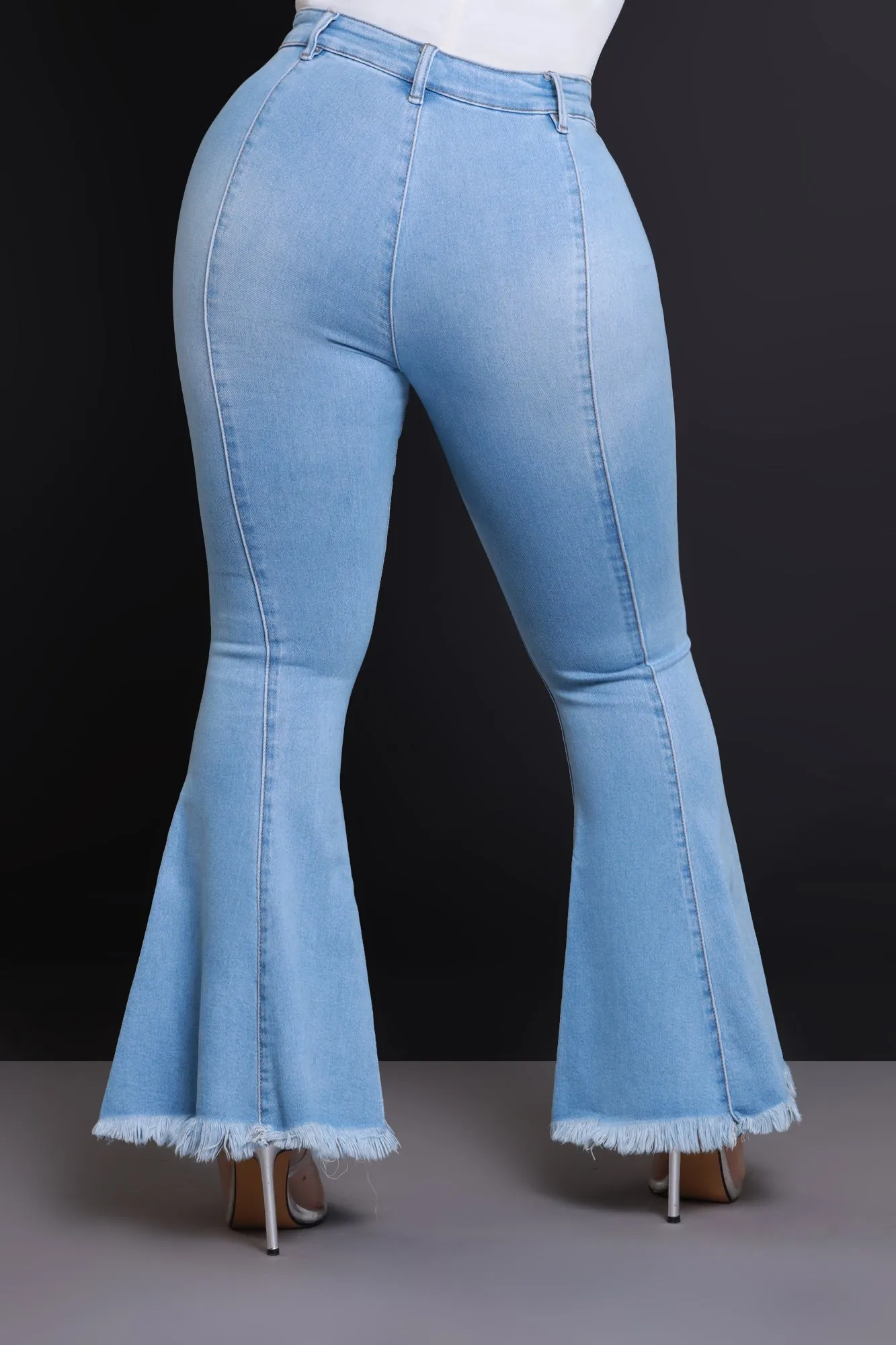Deep Wisdom High Rise Fringe Jeans - Light Wash