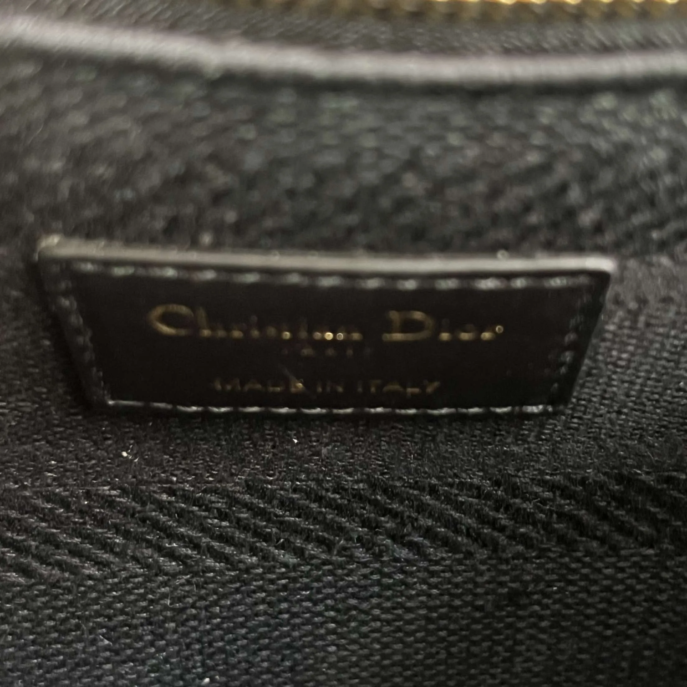 Dior £4200 Black Canvas Lady D-Lite Medium Bag & Two Straps