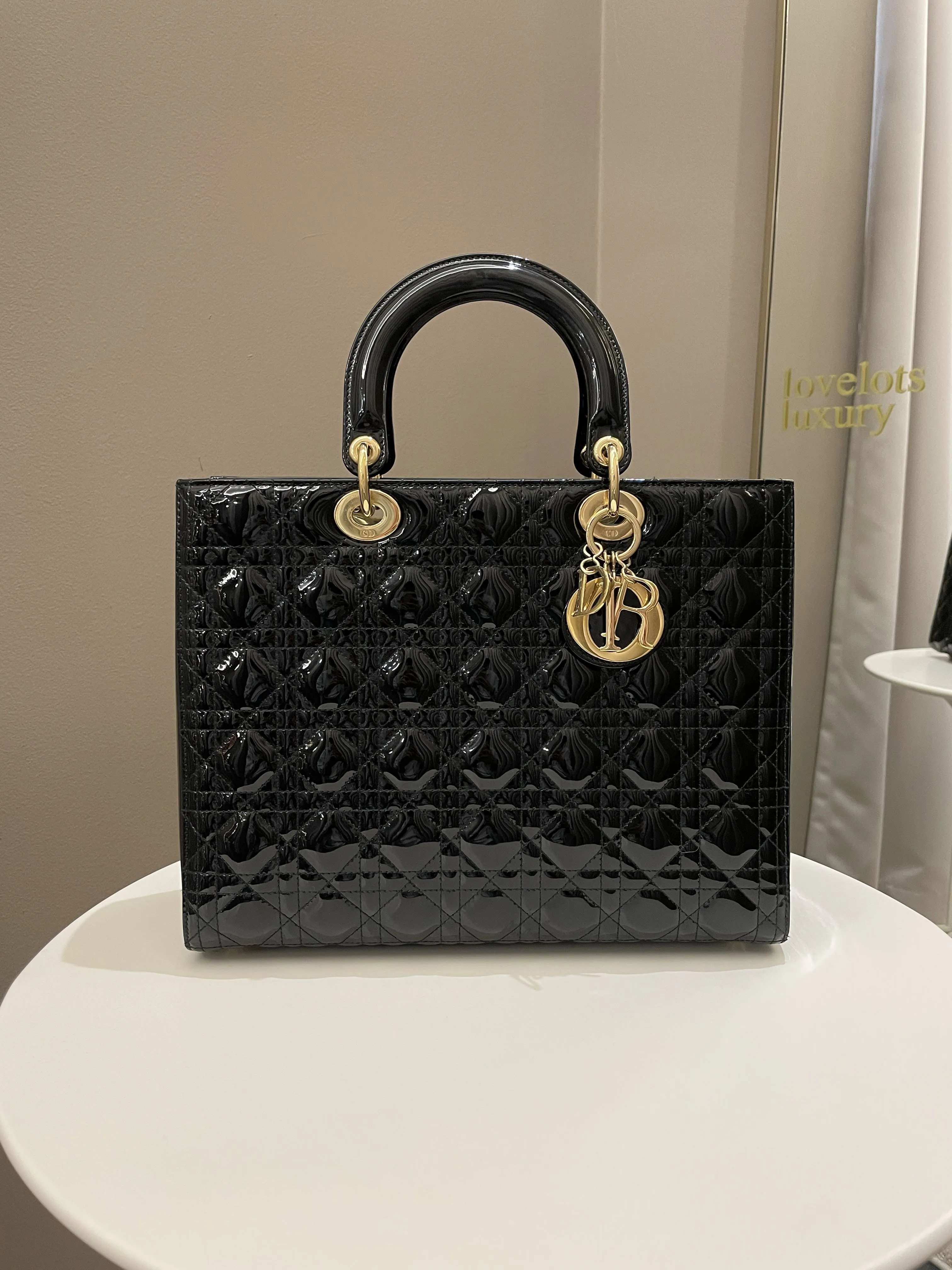 Dior Classic Lady Dior Black Patent