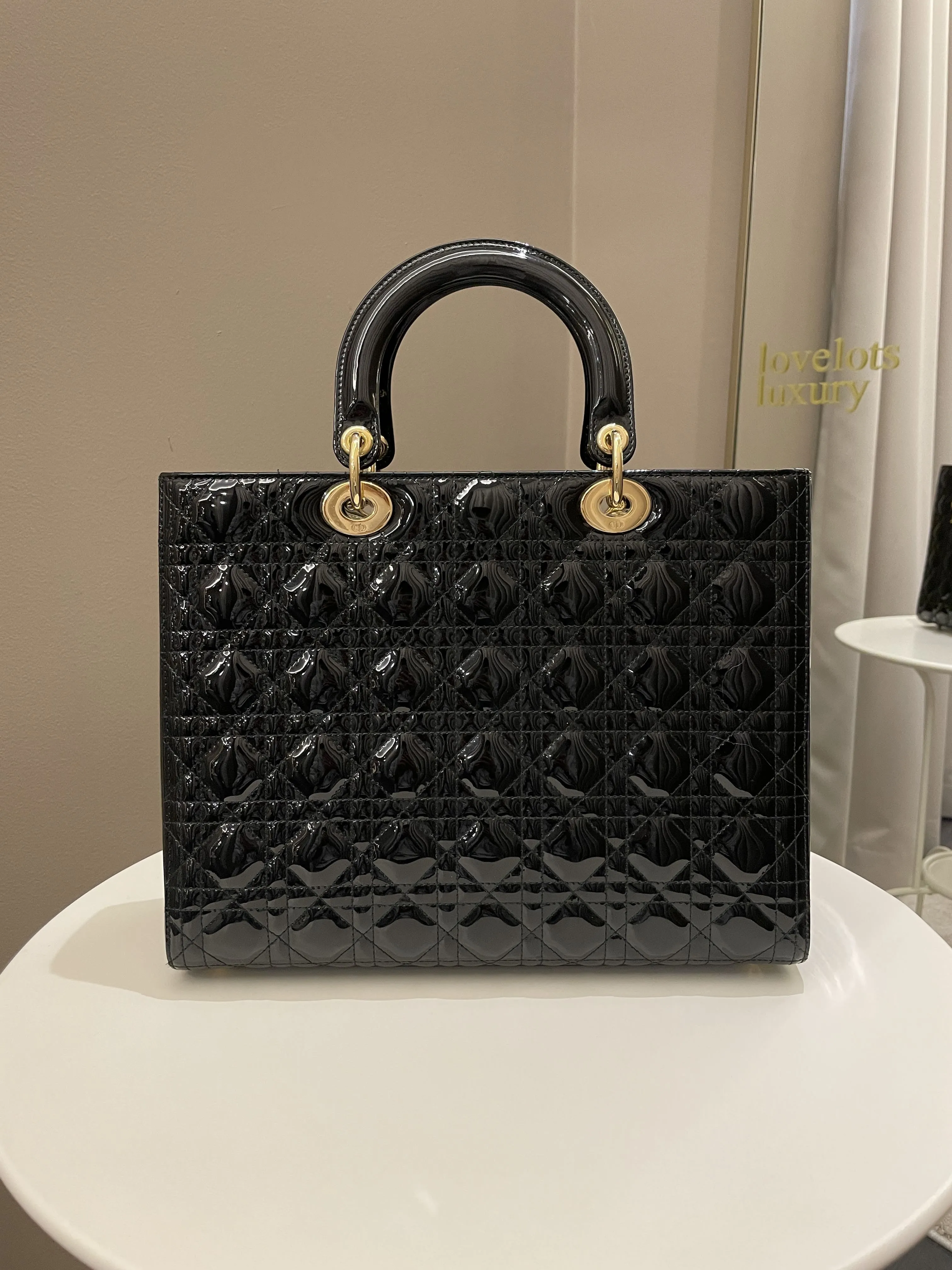 Dior Classic Lady Dior Black Patent