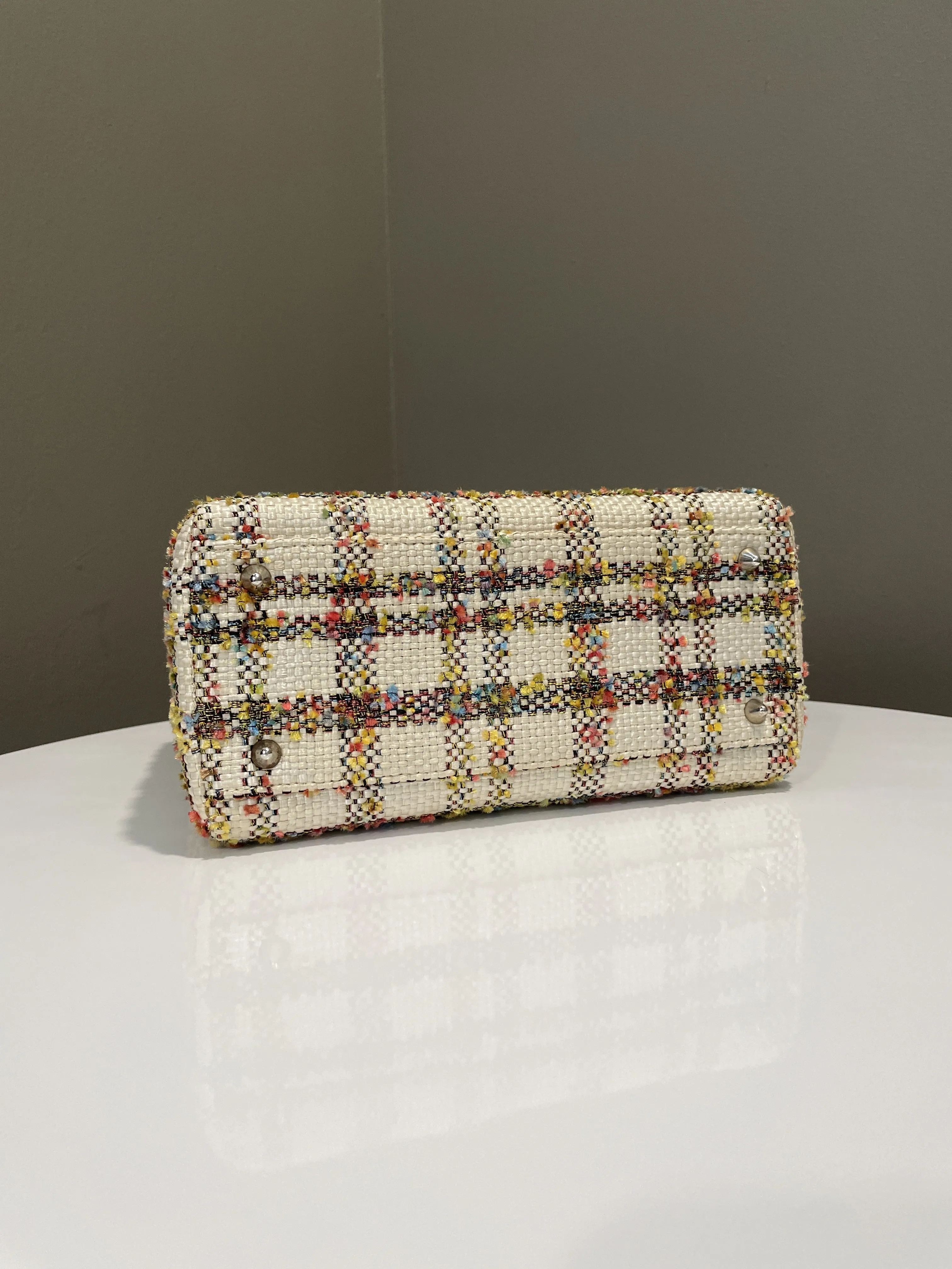 Dior Classic Lady Dior Orange / Cream Tweed