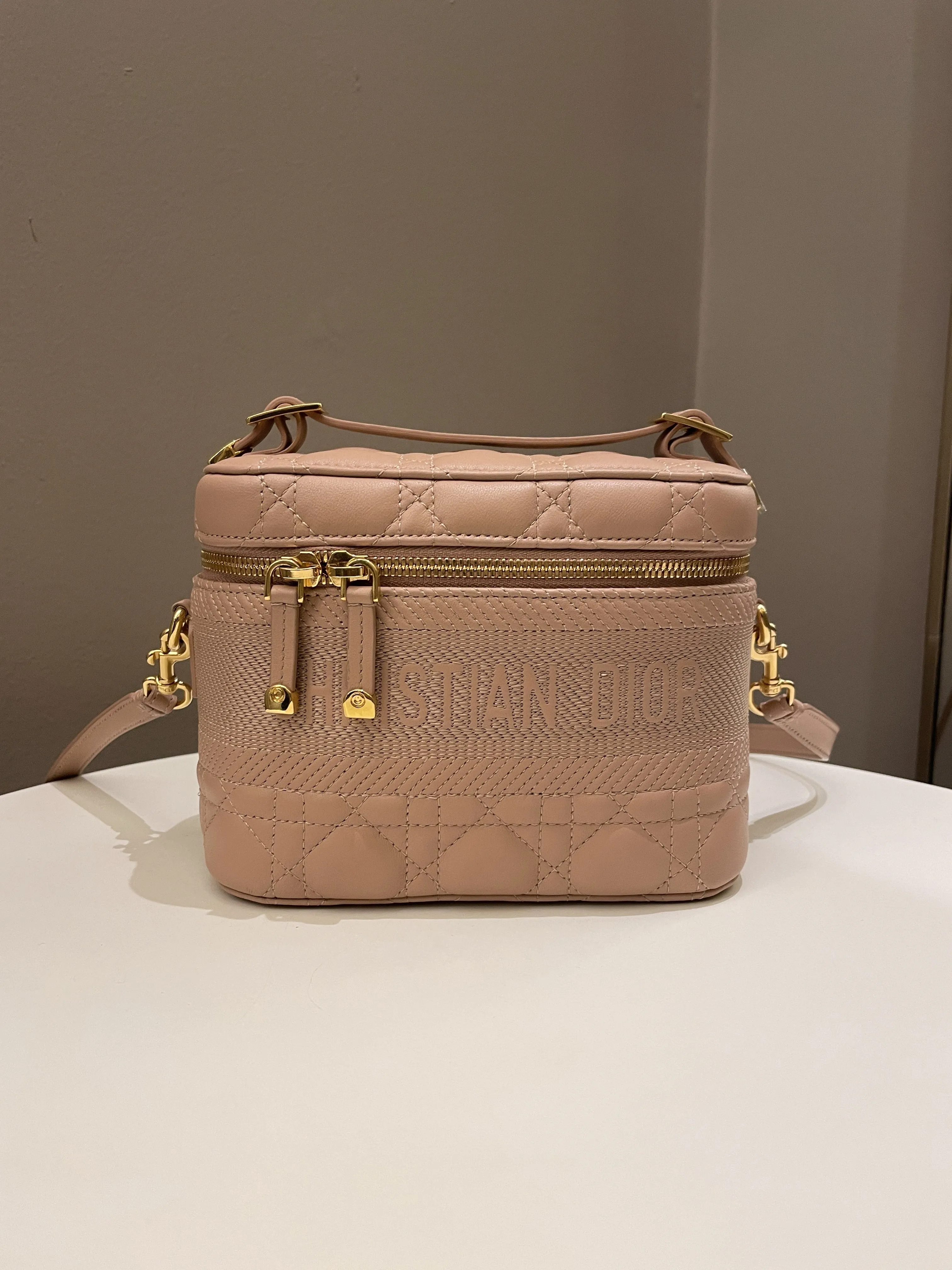 Dior Lady Dior Cannage Travel Vanity Rose Nude