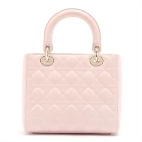 Dior Lady Dior Pink Cannage Leather Medium 2way