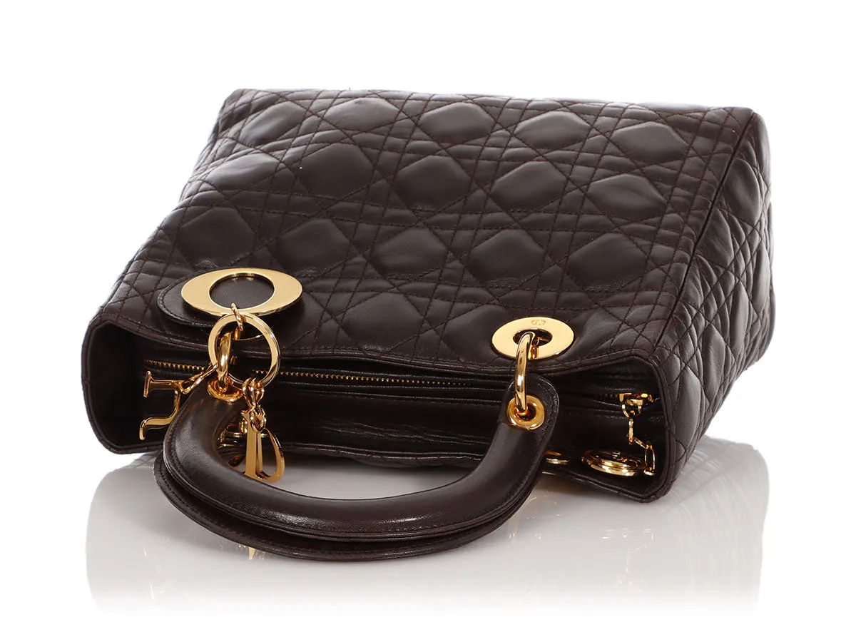 Dior Medium Brown Lambskin Lady Dior