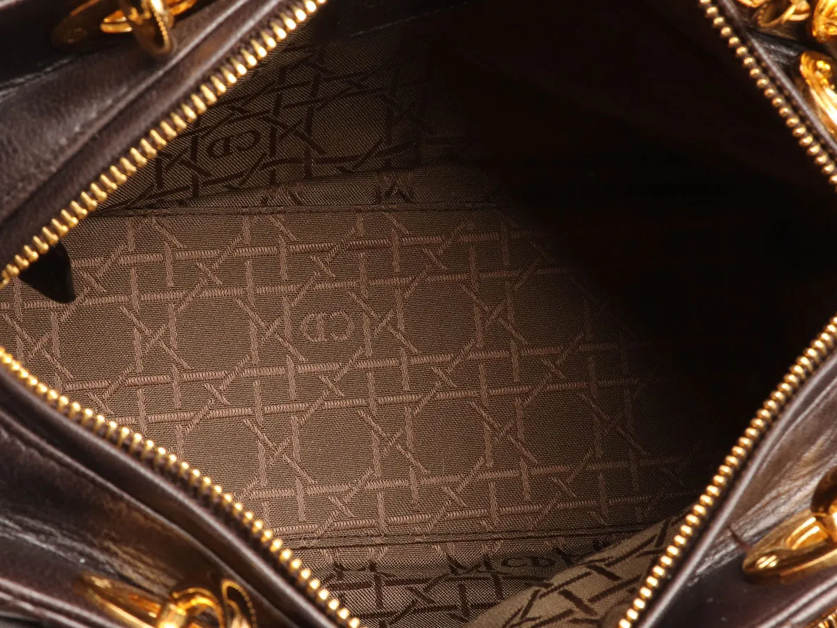 Dior Medium Brown Lambskin Lady Dior