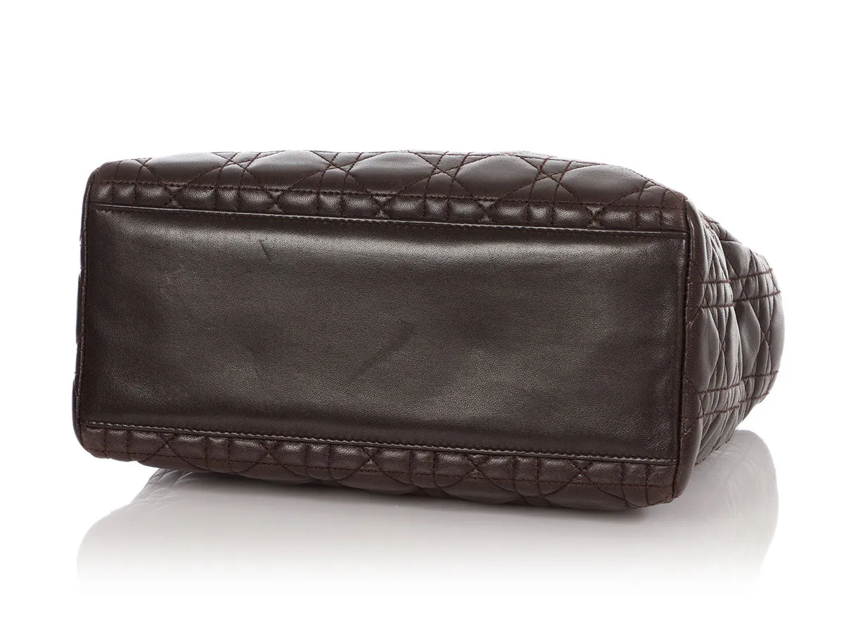 Dior Medium Brown Lambskin Lady Dior