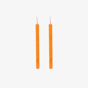 Earrings - Tāniko II - Orange Clear