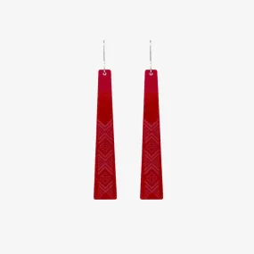 Earrings - Tāniko l - Red