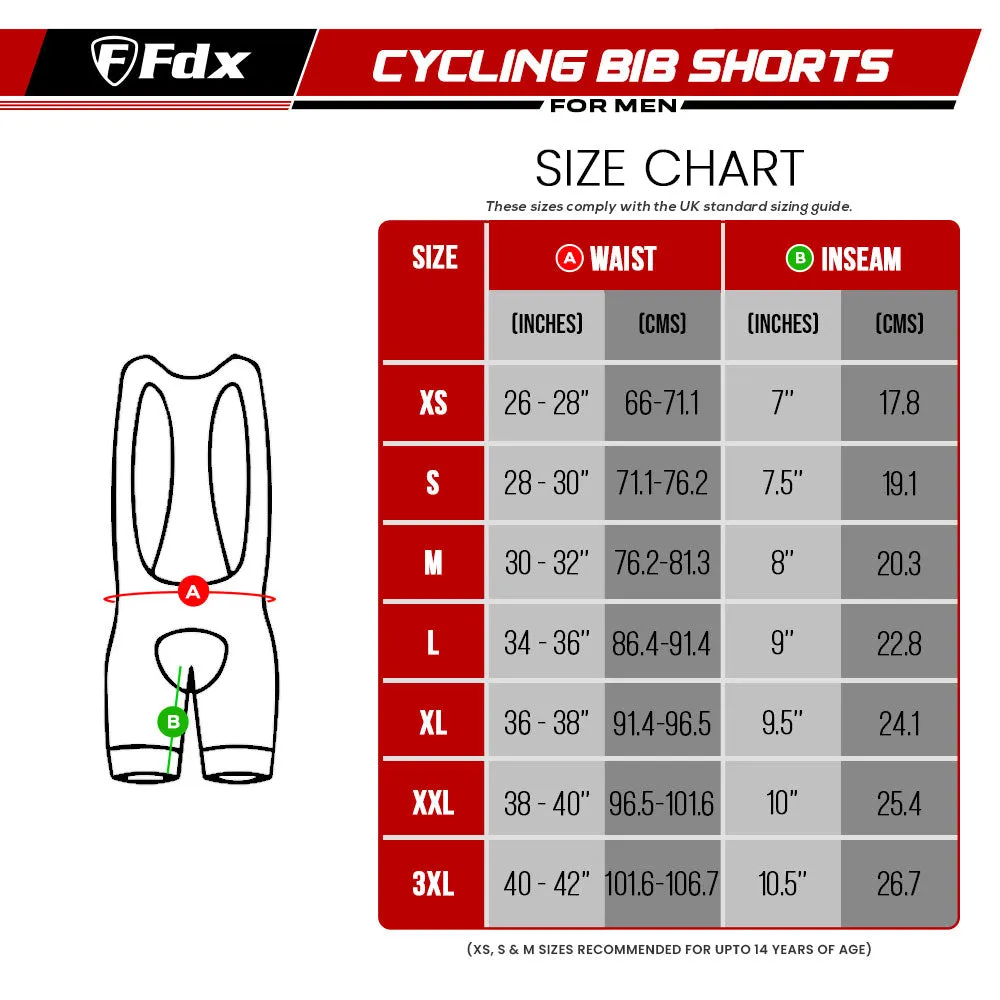 Fdx Equin Blue Men's & Boy's Padded Summer Cycling Bib Shorts