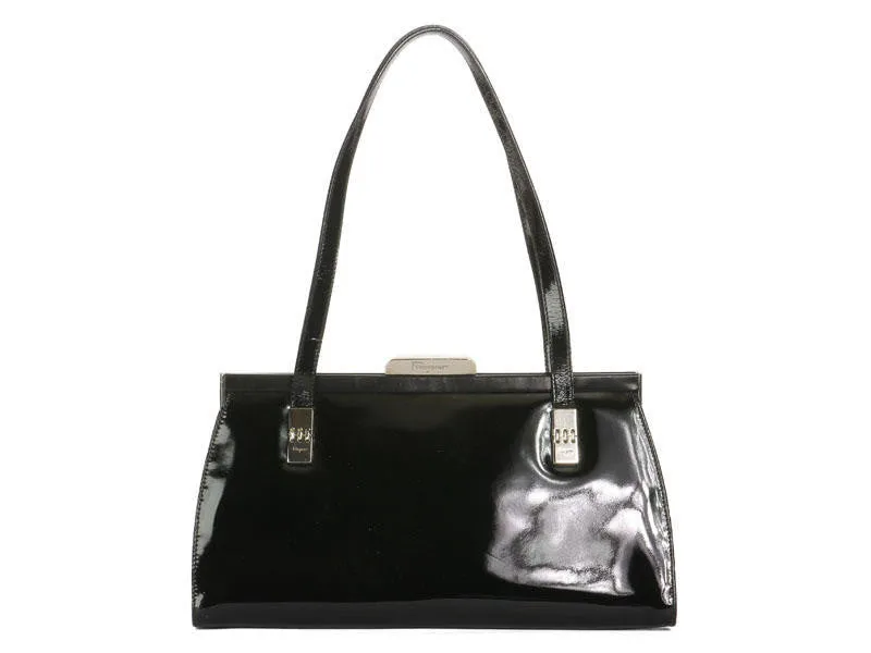 Ferragamo Black Patent Bag
