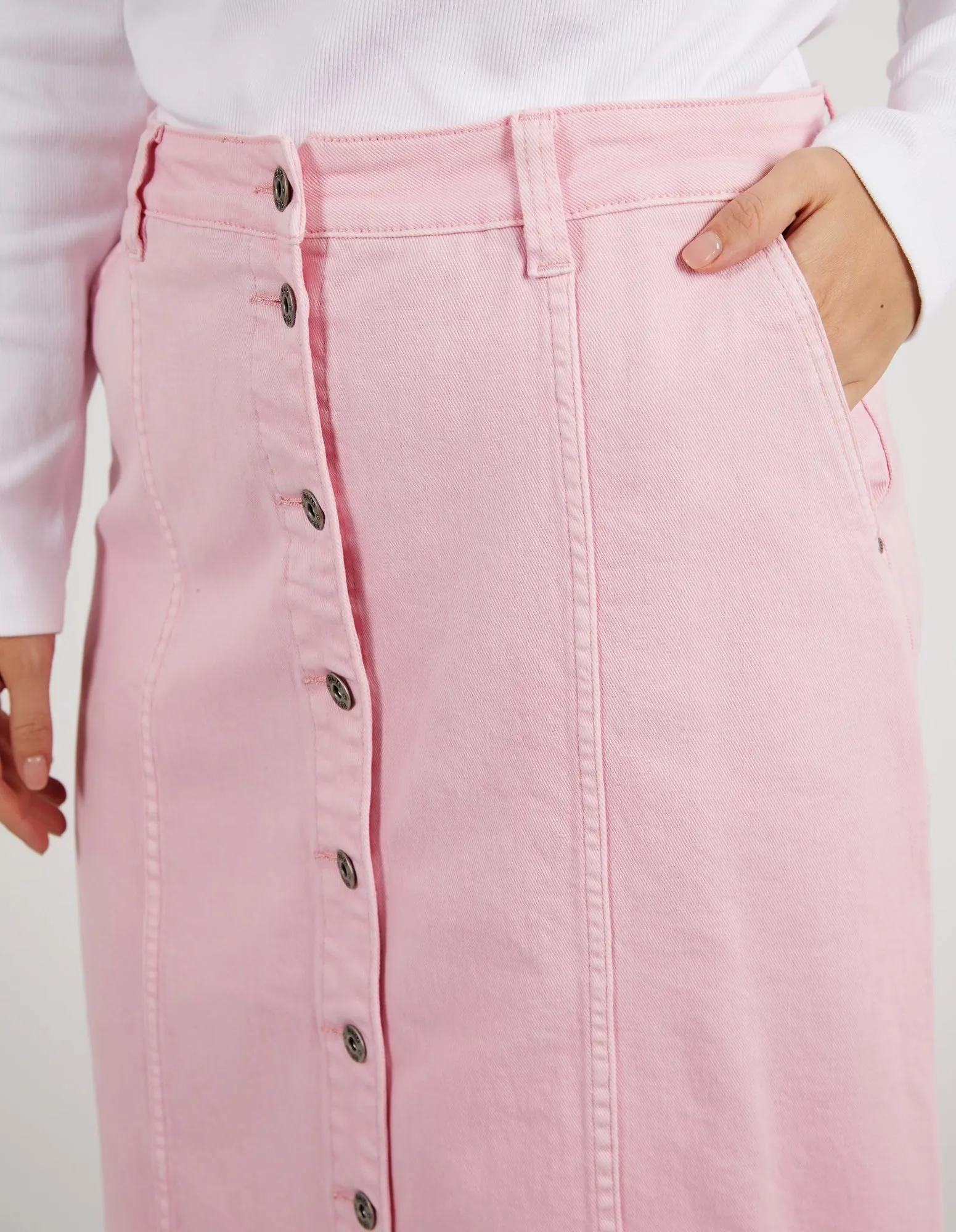 Florence Button Thru Skirt Splendid Pink
