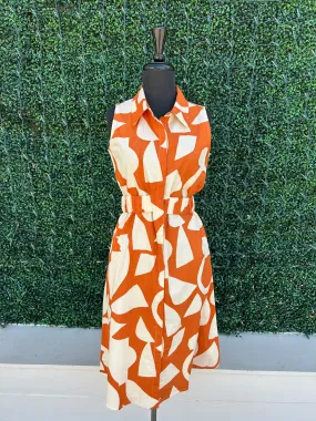 Geometric Print Midi Dress