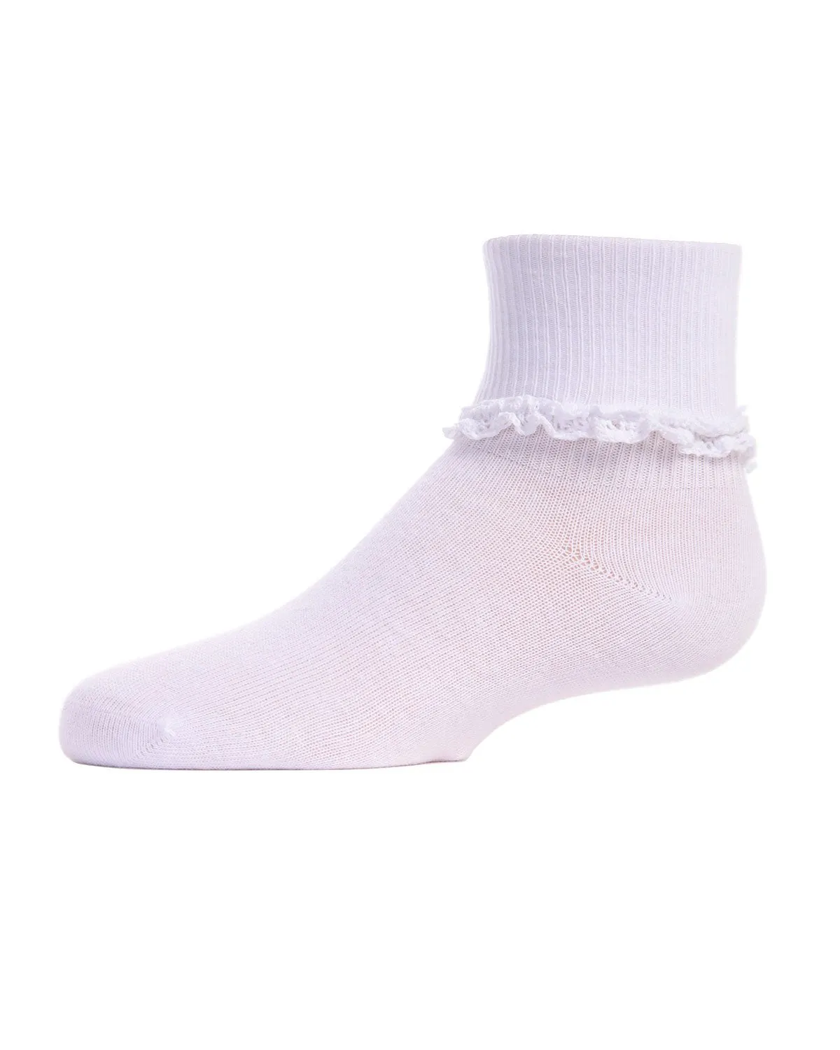 Girls' Ruffle Eyelet Cotton Blend Anklet Socks