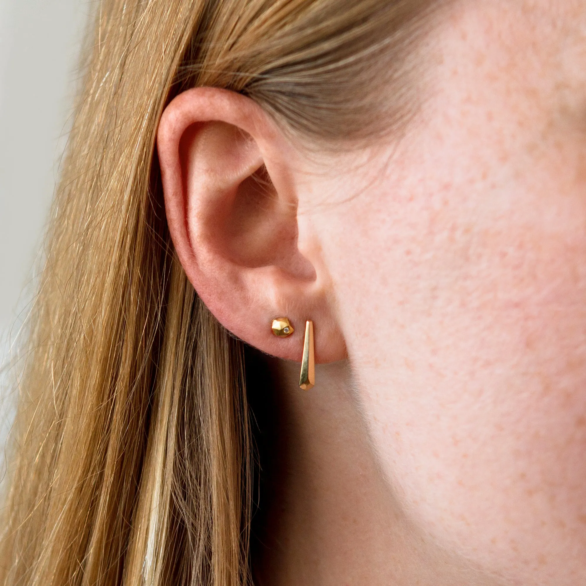 Gold Micro Fragment Diamond Stud Earrings