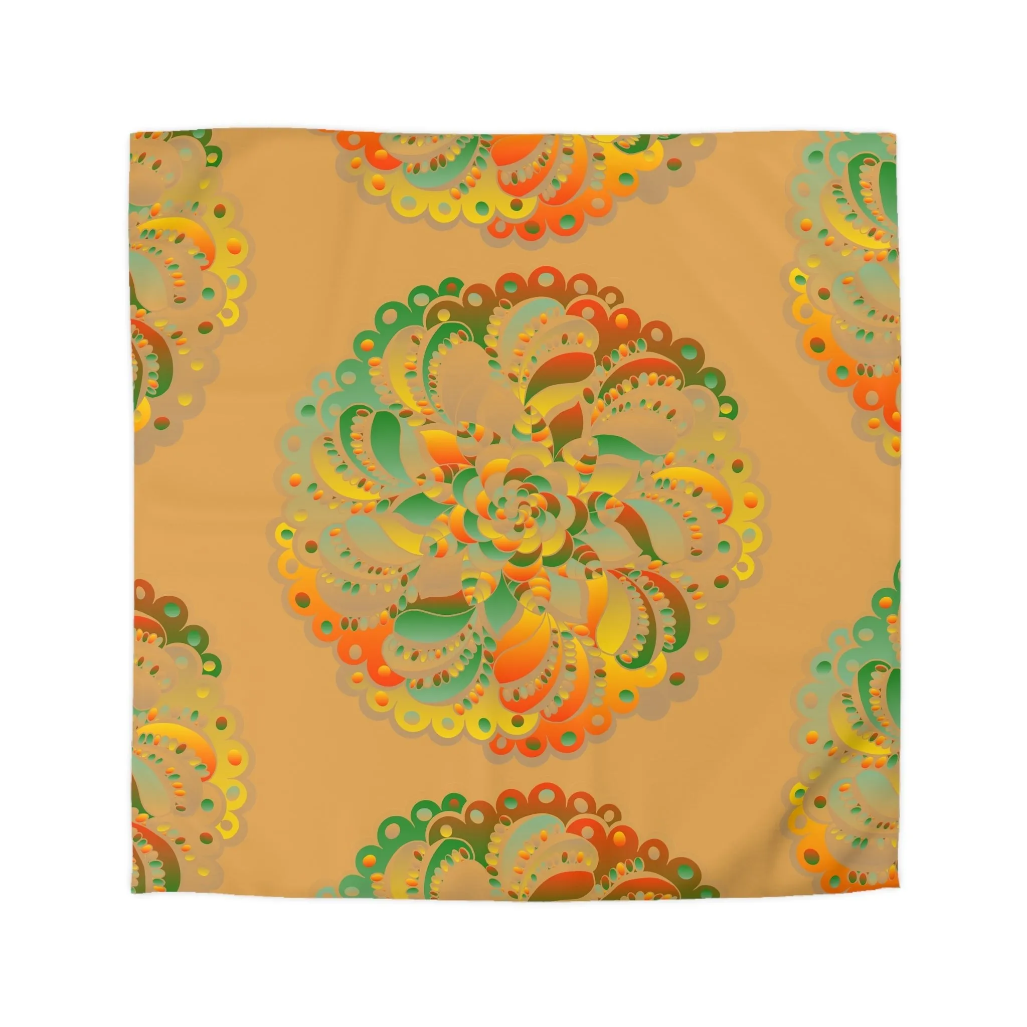 Handmade Mandala Art Microfiber Duvet Cover - Dune Background