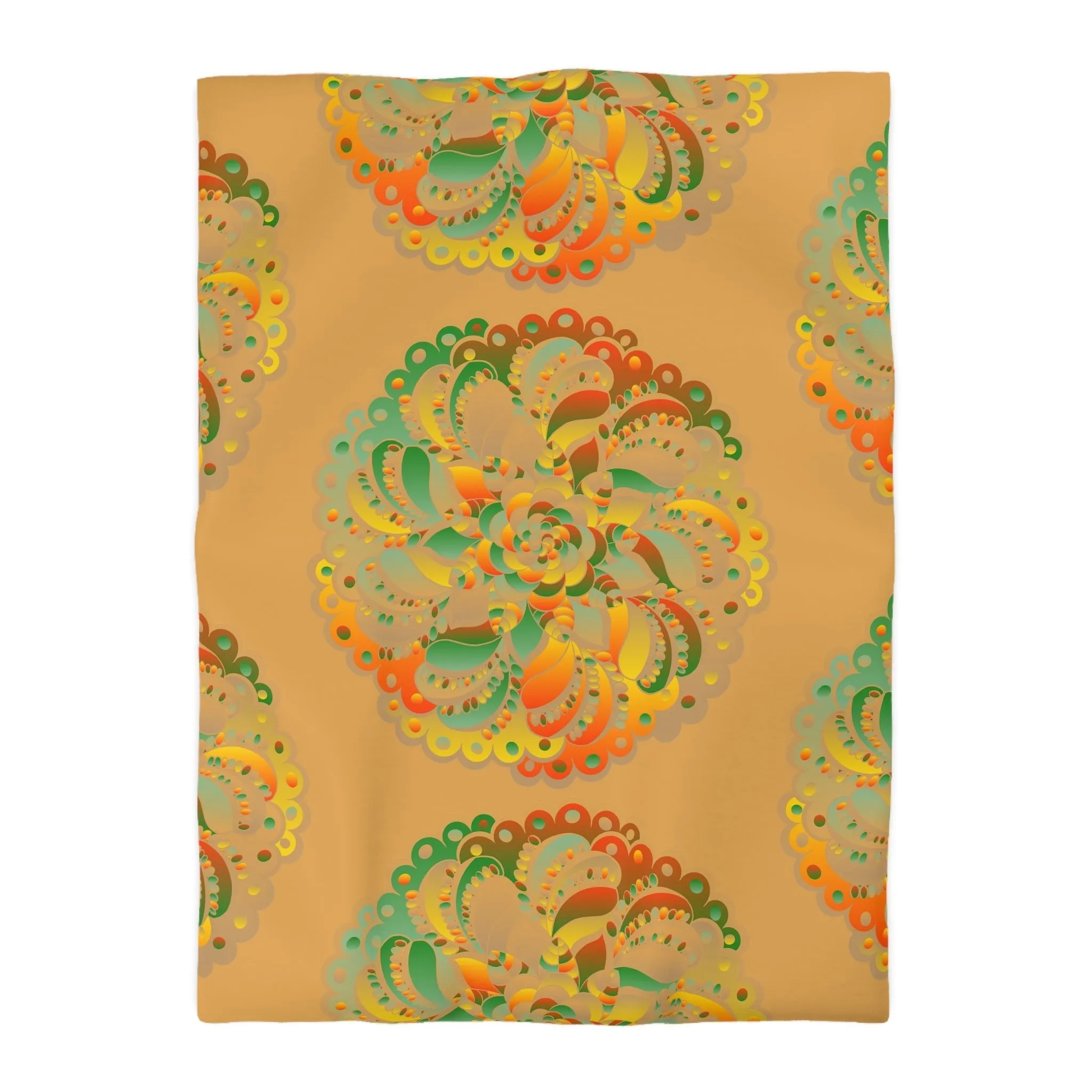 Handmade Mandala Art Microfiber Duvet Cover - Dune Background