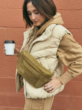 Jenya Renée Kate Suede Bag | Olive Green