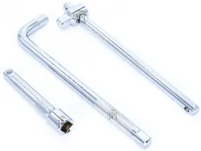 JPT 3 Pcs Socket Handle, Square Drive T Handle & L Socket Handle Set for 1/2" Drive Sockets