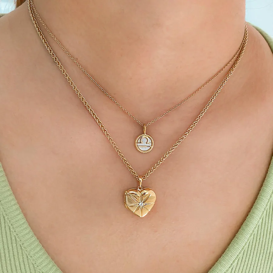 Libra Zodiac Mother of Pearl 14K Gold Vermeil Pendant
