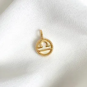 Libra Zodiac Mother of Pearl 14K Gold Vermeil Pendant