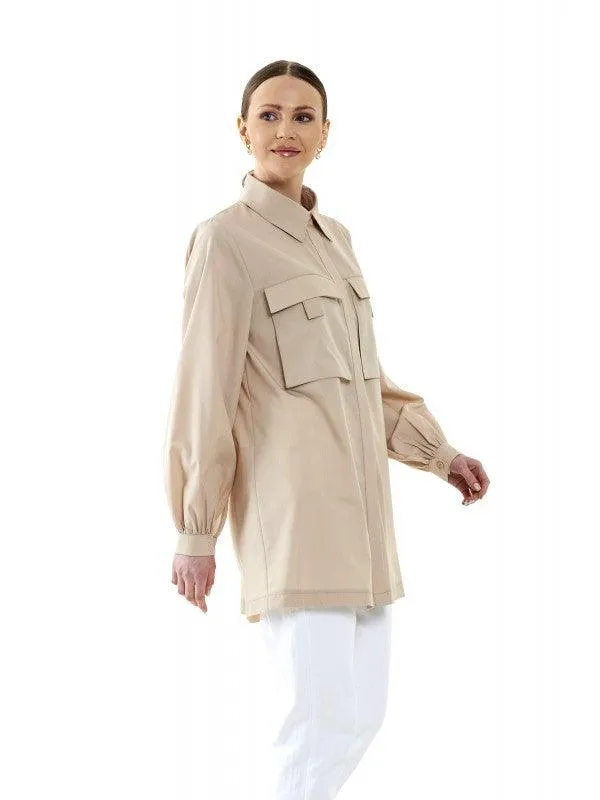 LORA DOUBLE CHEST POCKET FASHION TOP - 5