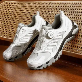Men's Genuine Leather Breathable Patchwork Pattern Casual Sneakers