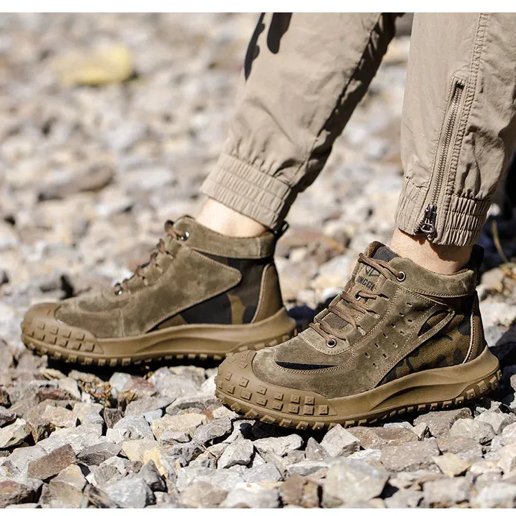 Men's Work Safety Boots Anti-smash Anti-puncture Steel Toe Work Shoes Indestructible Non-slip Protective