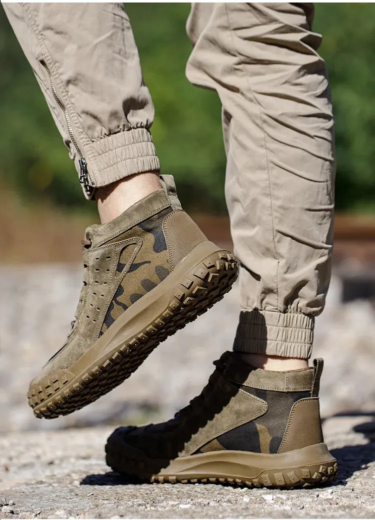 Men's Work Safety Boots Anti-smash Anti-puncture Steel Toe Work Shoes Indestructible Non-slip Protective