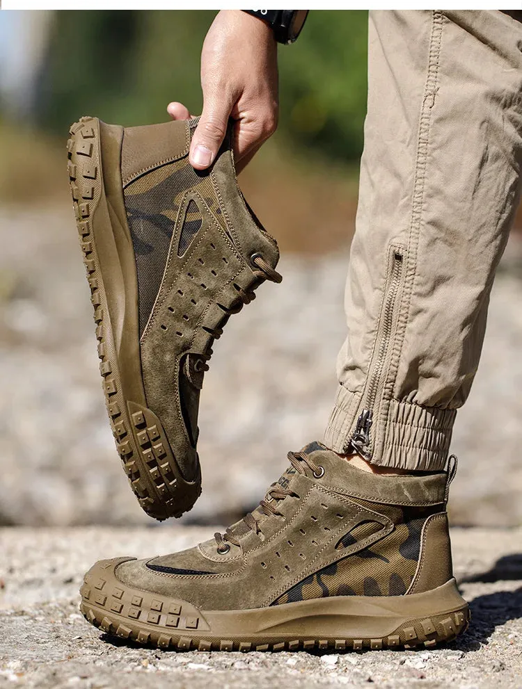 Men's Work Safety Boots Anti-smash Anti-puncture Steel Toe Work Shoes Indestructible Non-slip Protective
