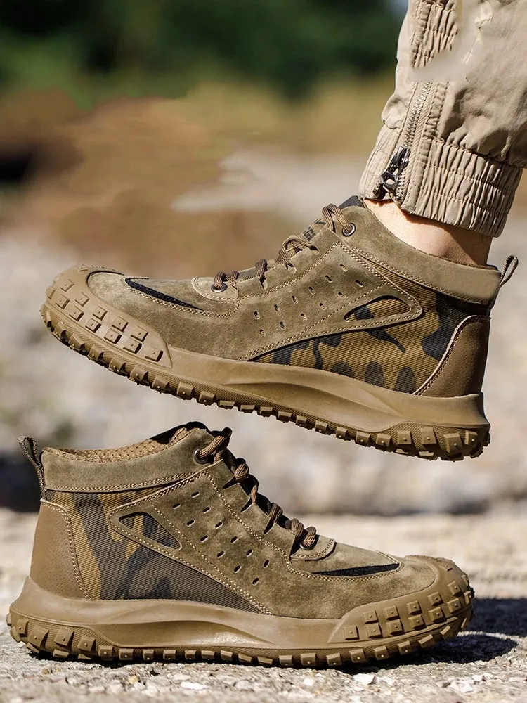Men's Work Safety Boots Anti-smash Anti-puncture Steel Toe Work Shoes Indestructible Non-slip Protective