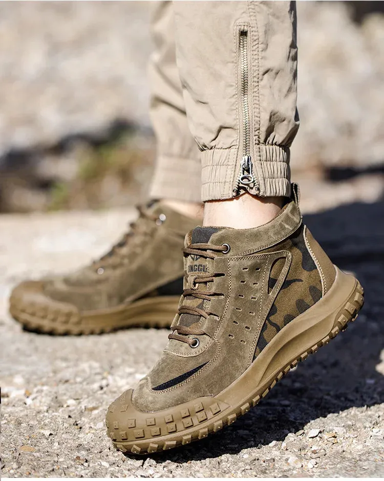Men's Work Safety Boots Anti-smash Anti-puncture Steel Toe Work Shoes Indestructible Non-slip Protective